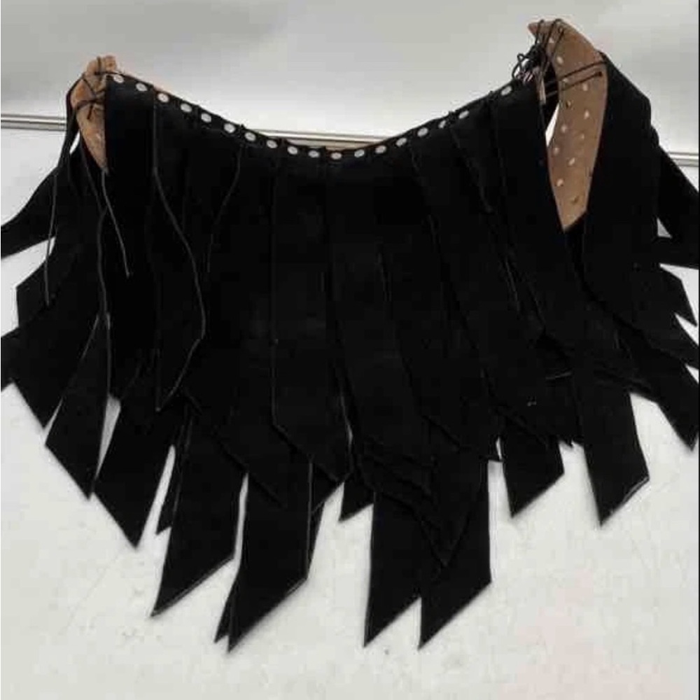 Black Fringe Women's belt skirt